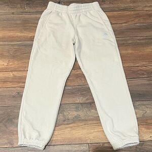 { adidas } boys cream colored joggers